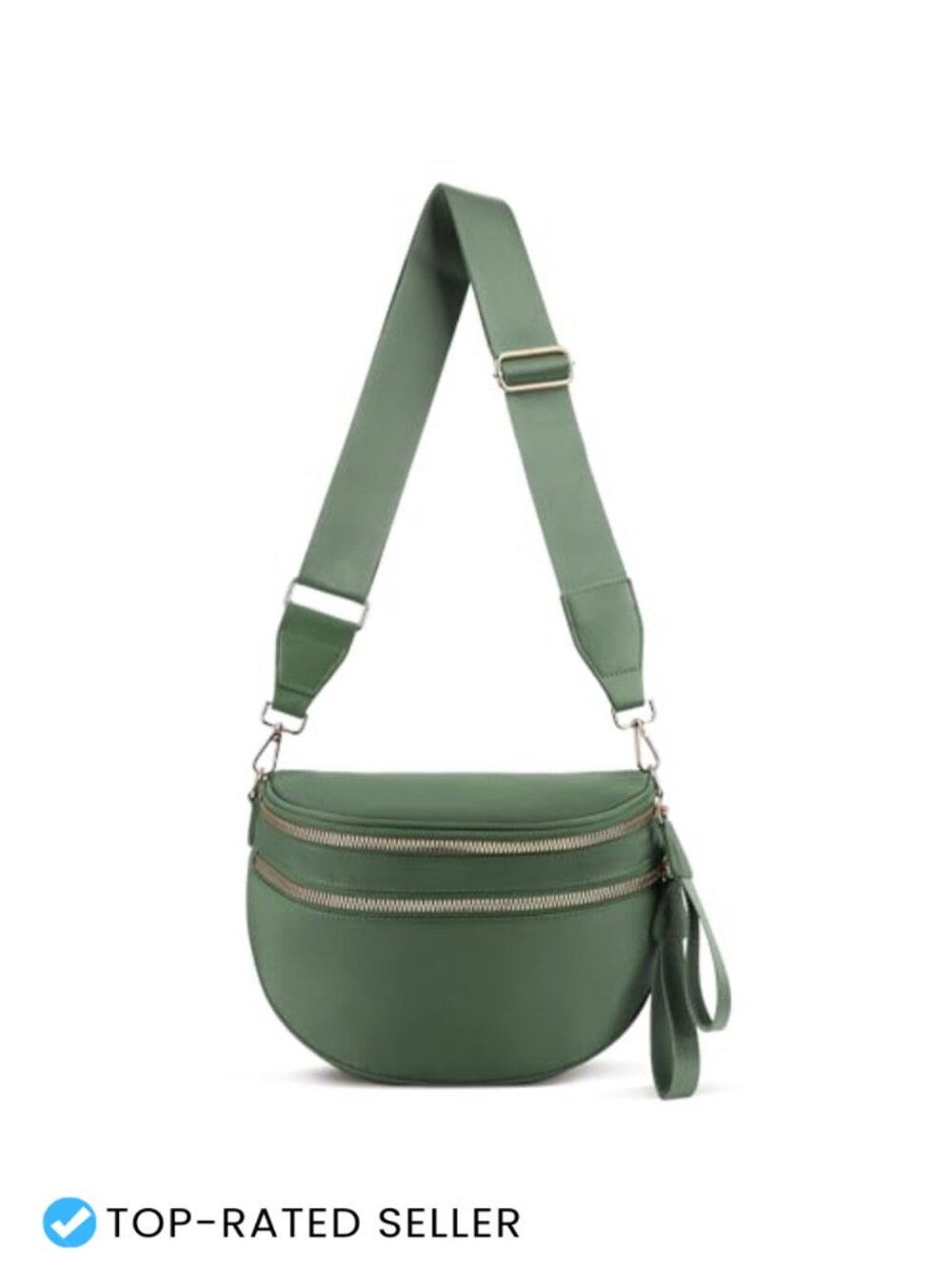 Nylon Crossbody Bag Half Moon Sling Purse Adjustable Strap Travel